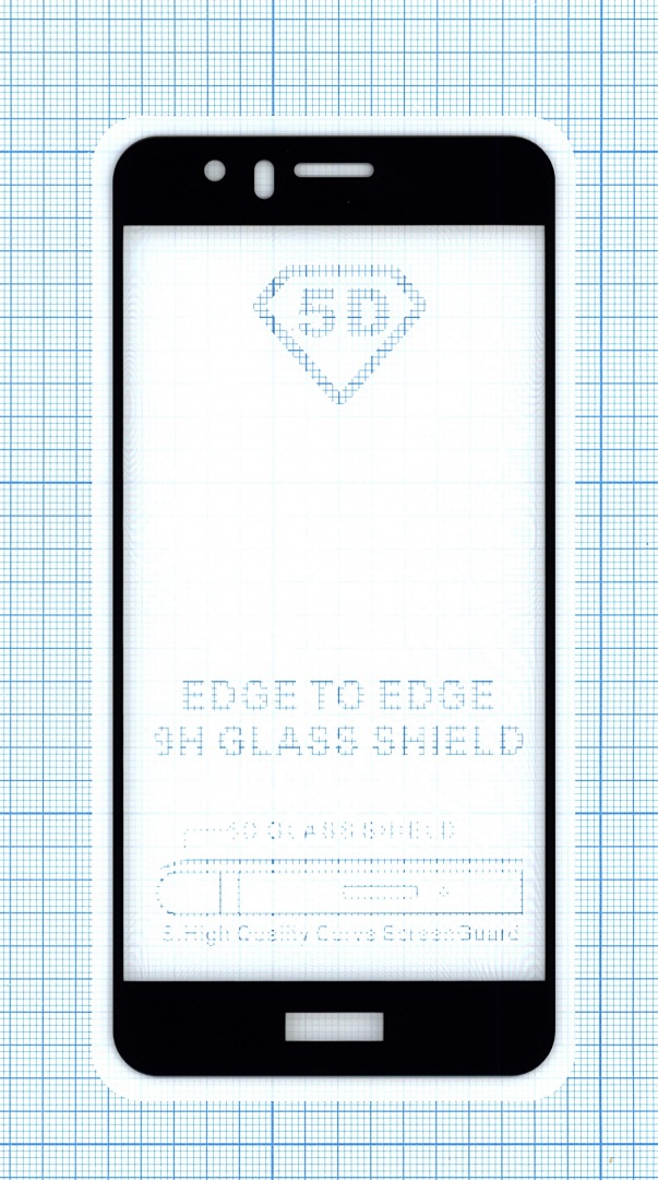 Защитное стекло "Полное покрытие" для Huawei Nova Lite 2017/ Enjoy 7 черное