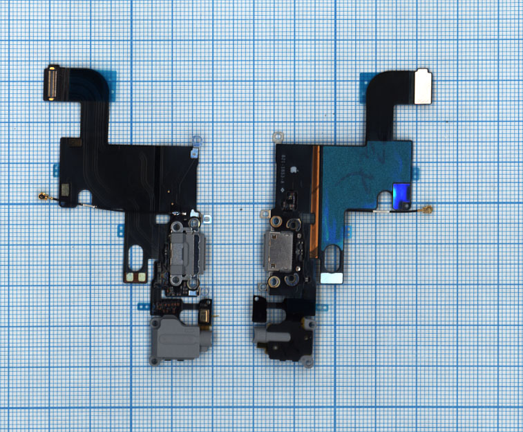 Шлейф разъема питания с аудио-разъемом для iPhone 6 серый