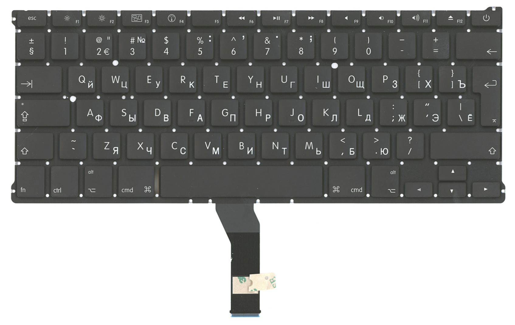 Клавиатура Apple MacBook Air 13.3" конец 2010 A1369 (MC503LL/A) большой Enter, без подсветки, OEM