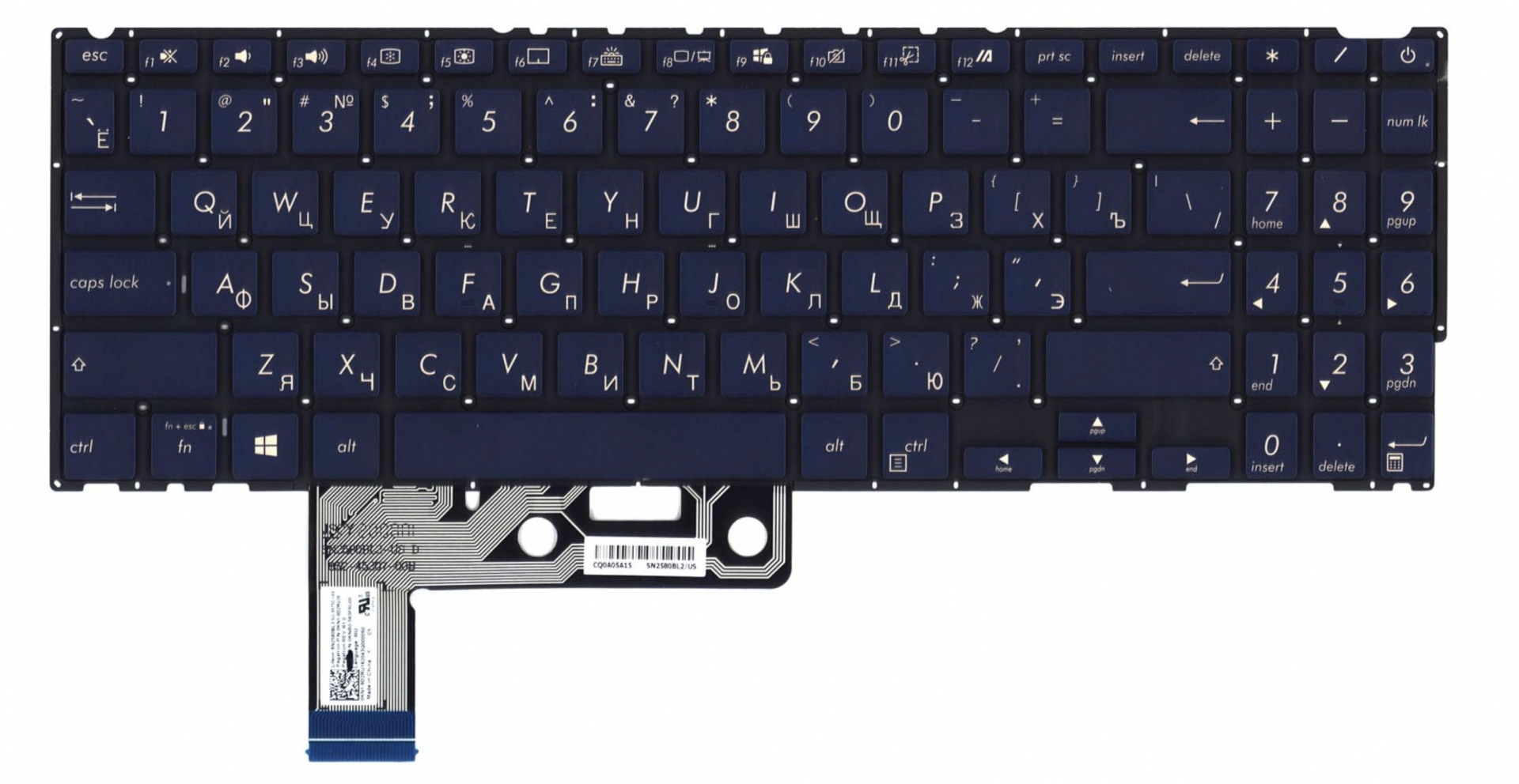 Клавиатура ASUS Zenbook UX533FD-A8079 с белой подсветкой, OEM