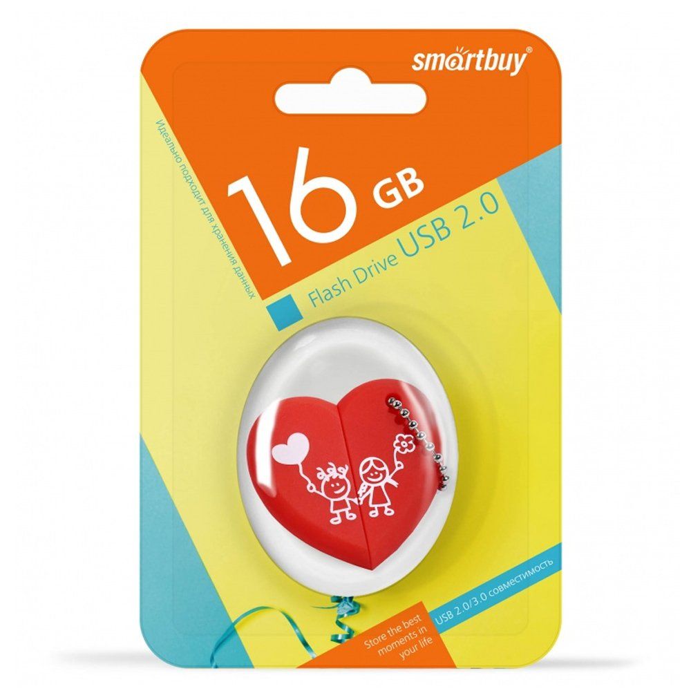 16GB USB 2.0 Flash Drive SmartBuy Wild Сердце (SB16GBHeart)