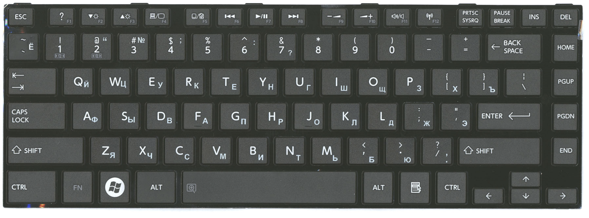 Клавиатура Toshiba Satellite L845 с рамкой, OEM