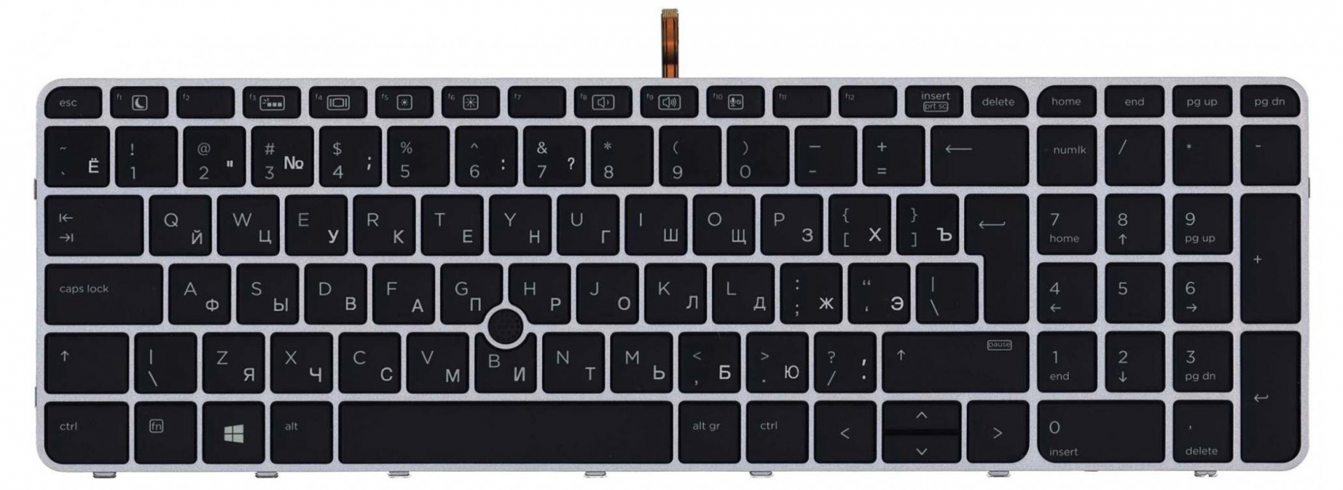 Клавиатура HP Elitebook 850 G4 1EN73EA с серой рамкой и подсветкой, OEM