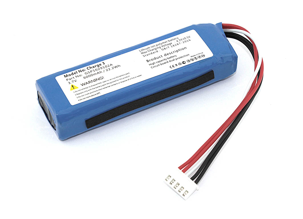 Аккумуляторная батарея для JBL Charge 3 GSP1029102A 6000mAh 3,7V (обратная полярность)