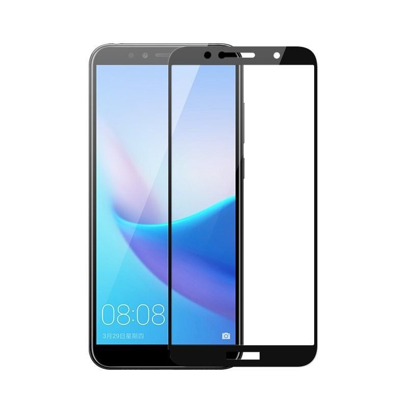 Защитное стекло во весь экран Huawei Y5 2018 черное, OEM