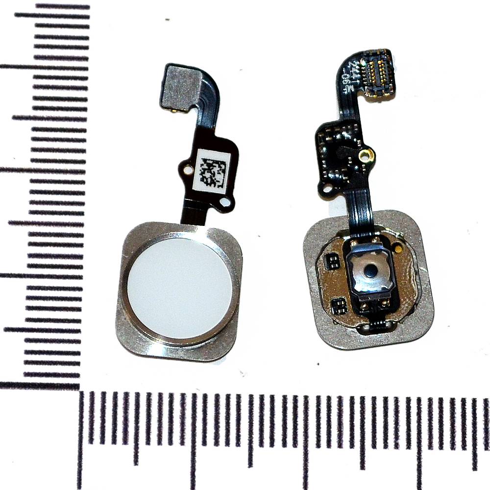 Механизм кнопки HOME iPhone 6/6 Plus с толкателем и шлейфом серебро