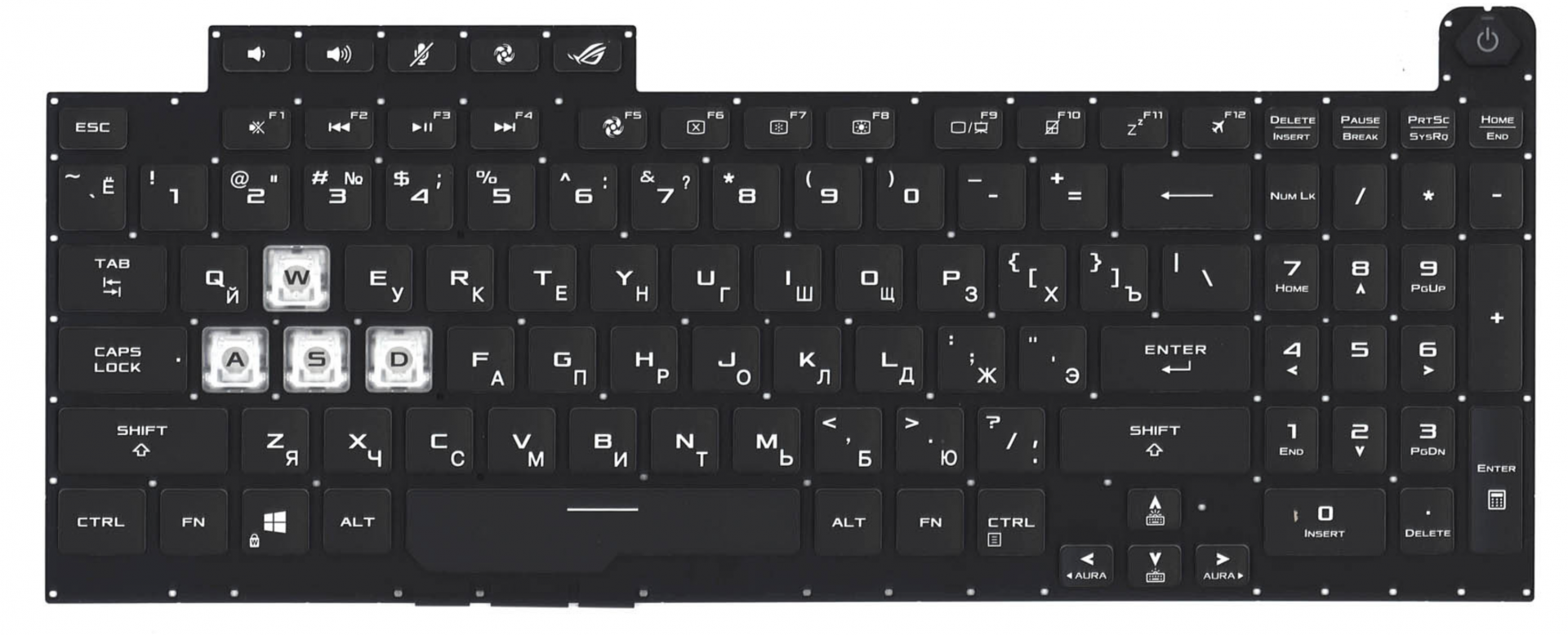 Клавиатура Asus ROG Strix G17 G712LW OEM