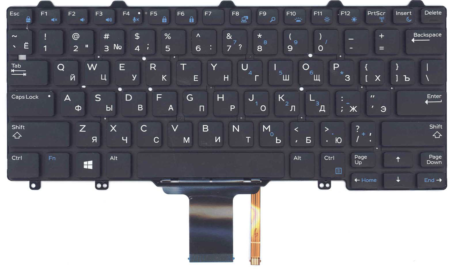 Клавиатура DELL Latitude E7270 с подсветкой, OEM