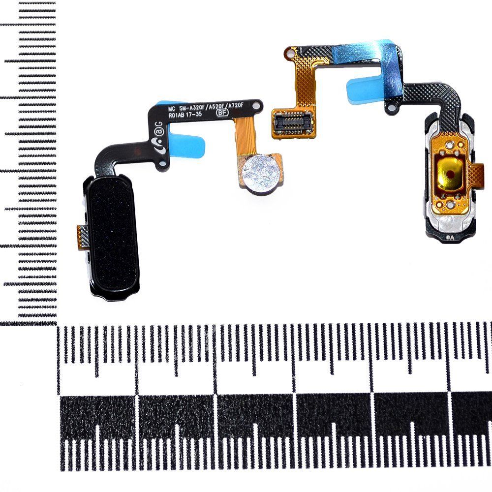 Шлейф Samsung SM-A320F/A520/A720/Galaxy A3 (2017)/A5 (2017) + кнопка "Home" черный orig Factory