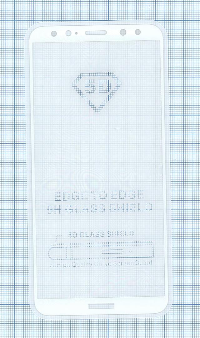 Защитное стекло "Полное покрытие" для Huawei Nova 2i/ Honor 9i белое