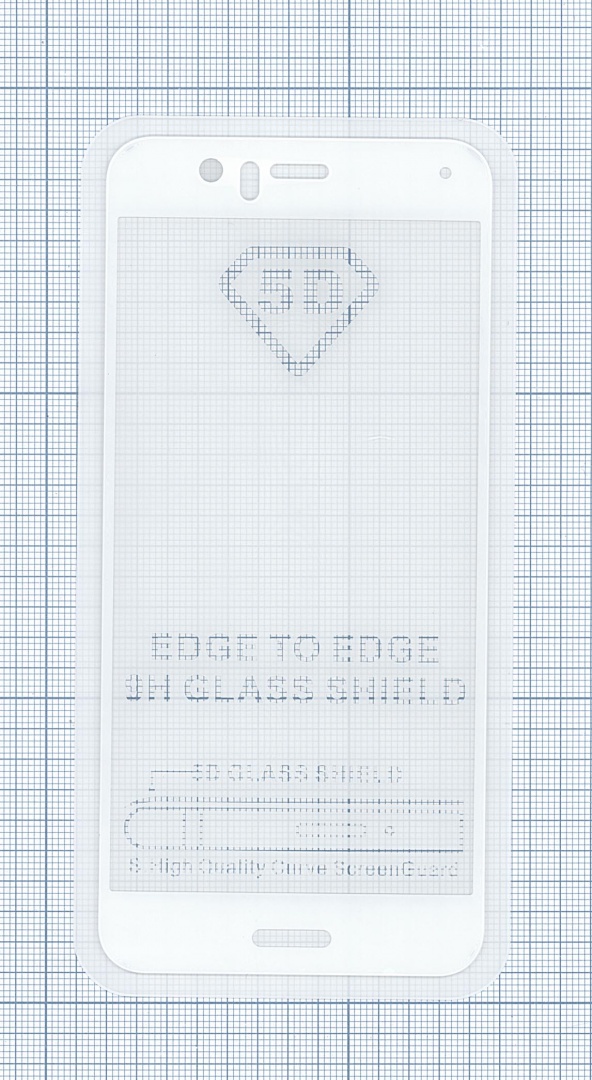 Защитное стекло "Полное покрытие" для Huawei Nova 2 белое