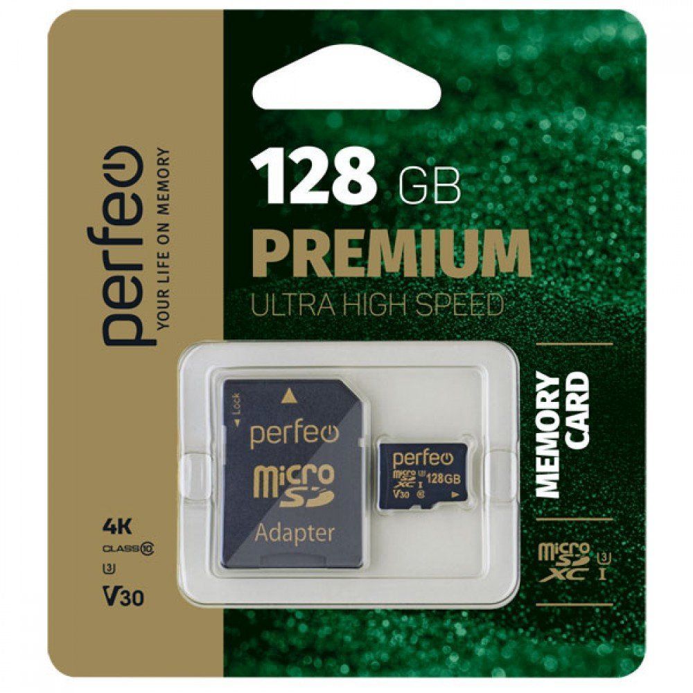 128GB PERFEO MicroSDXC UHS-3 V30 class 10