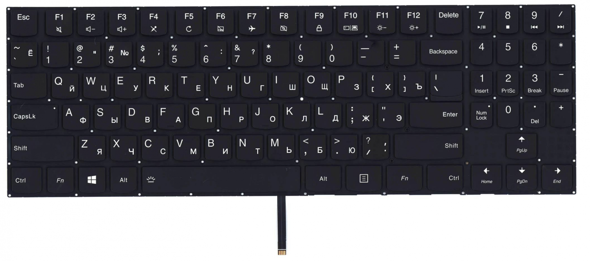 Клавиатура Lenovo Legion Y520-15IKB без рамки, с белой подсветкой, OEM