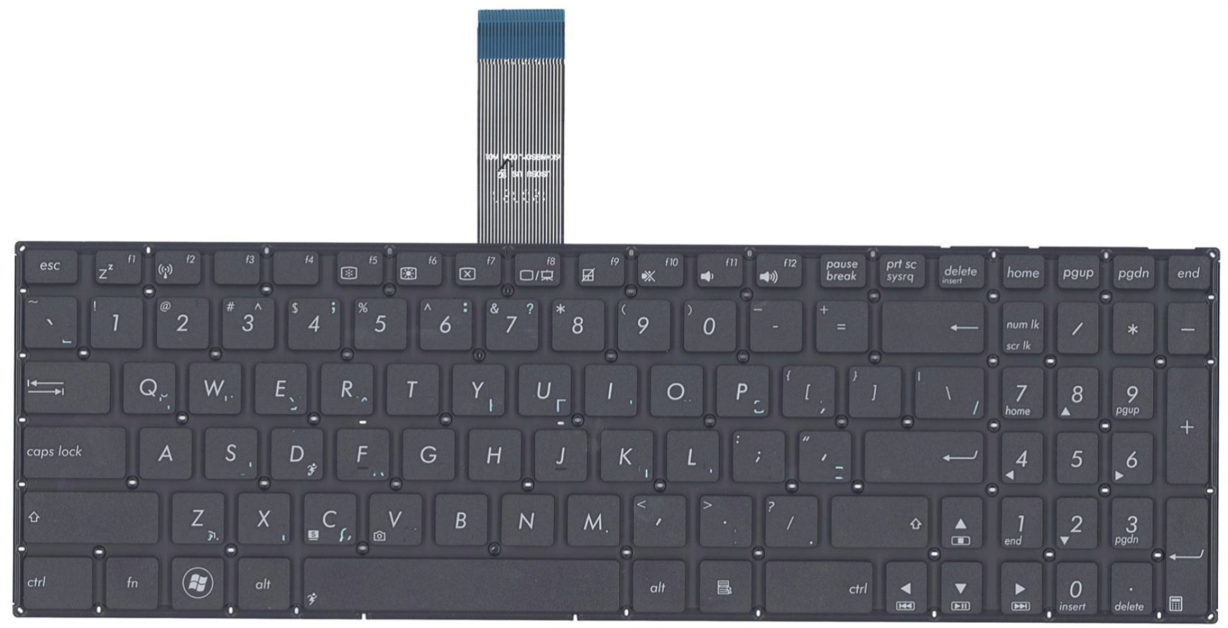 Клавиатура ASUS X550 плоский Enter, OEM