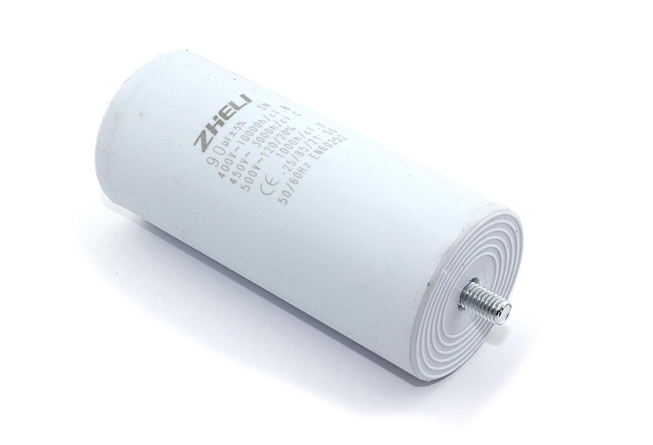 Конденсатор CBB60 90мкФ 450V  (4 клеммы, крепление  болтом) 304016