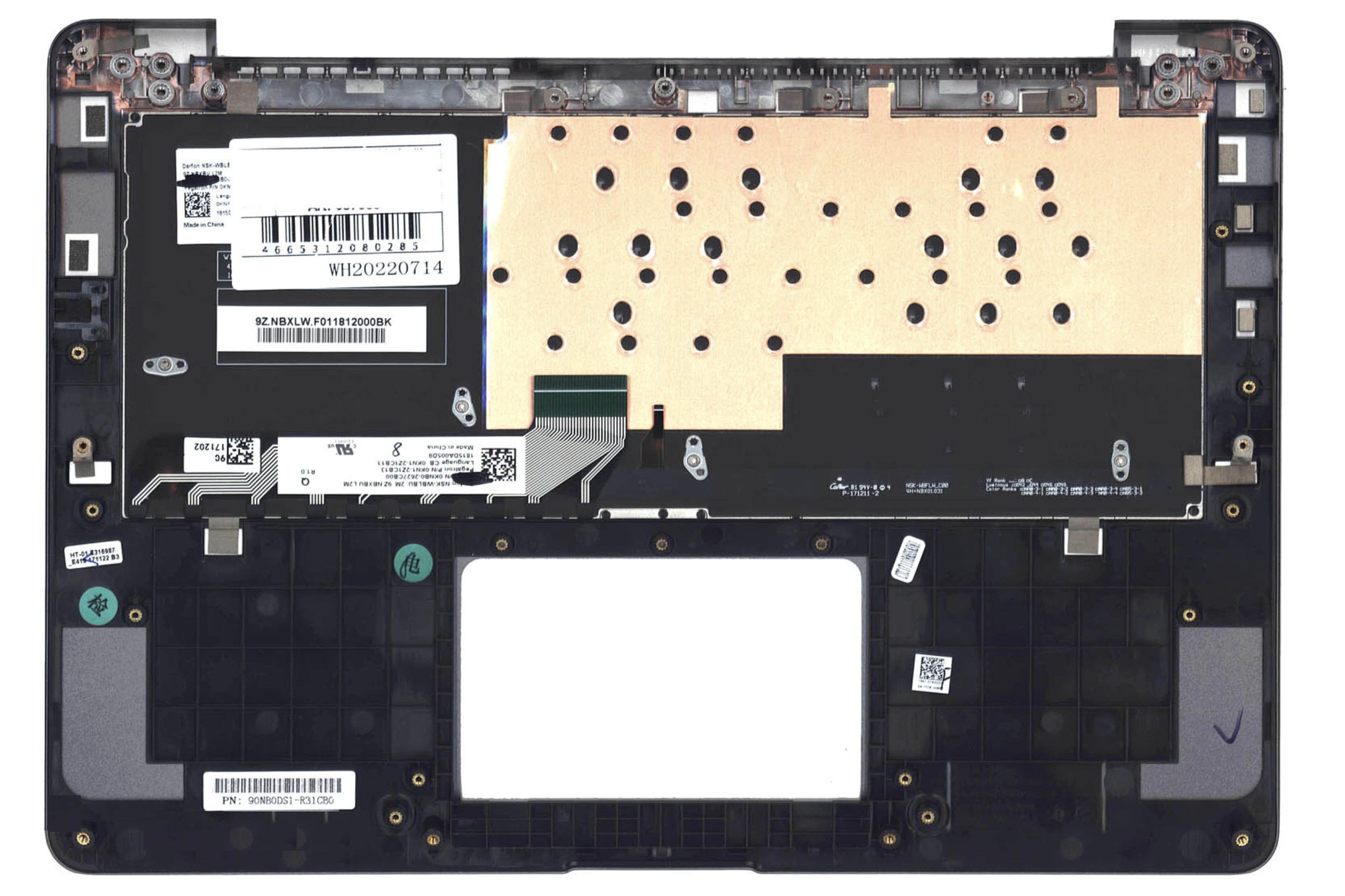 Топкейс в сборе с клавиатурой Asus ZenBook UX360UA с подсветкой, OEM