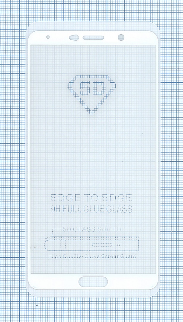 Защитное стекло "Полное покрытие" для Huawei Mate 10 Dual Sim белое