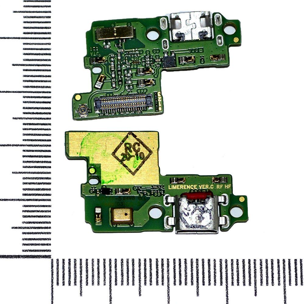 Шлейф (плата) Huawei P10 Lite + системный разъем + микрофон orig Factory