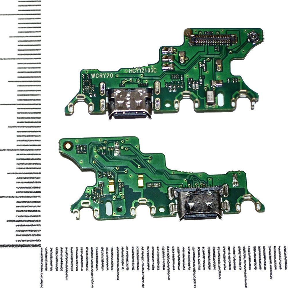 Шлейф (плата) Honor 20/20 Pro/Nova 5T + системный разъем + микрофон