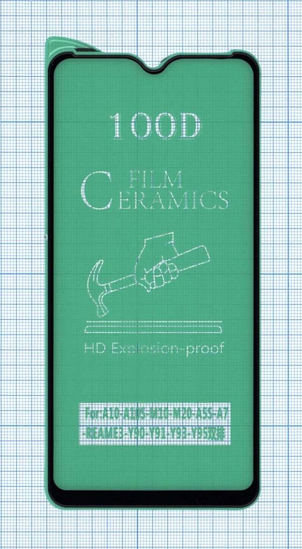 Керамическая пленка (стекло) для Samsung M20 черная