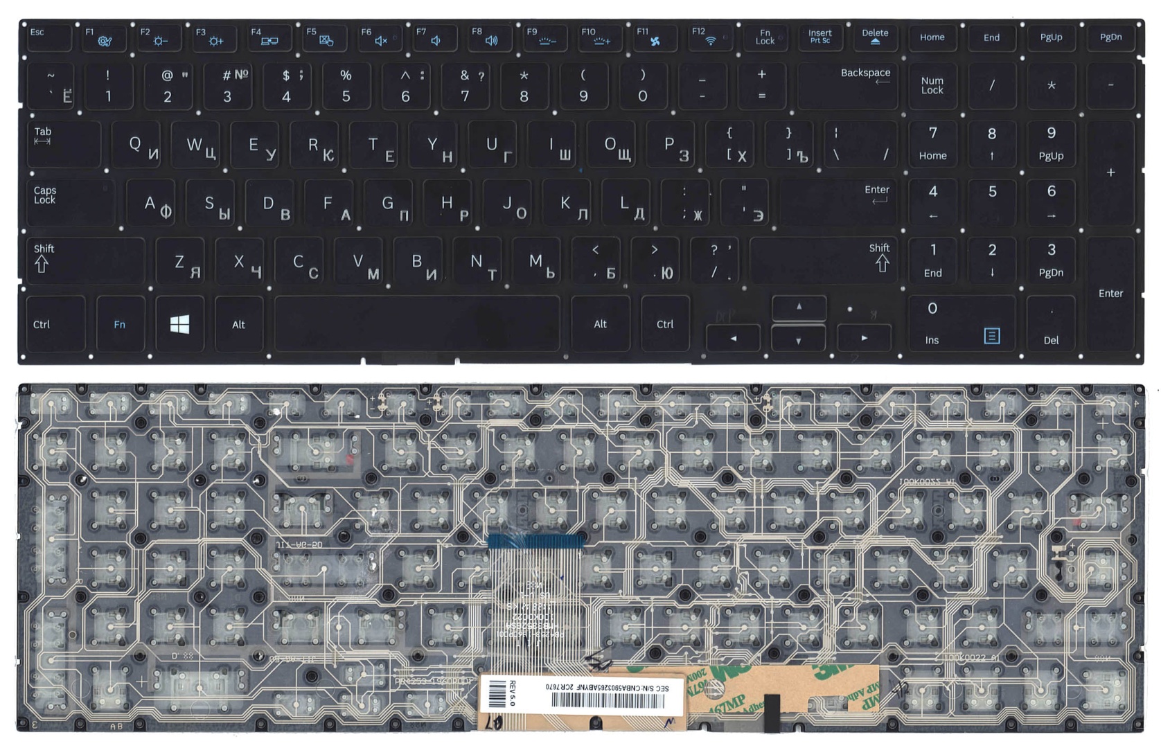 Клавиатура для ноутбука Samsung NP700Z7A черная