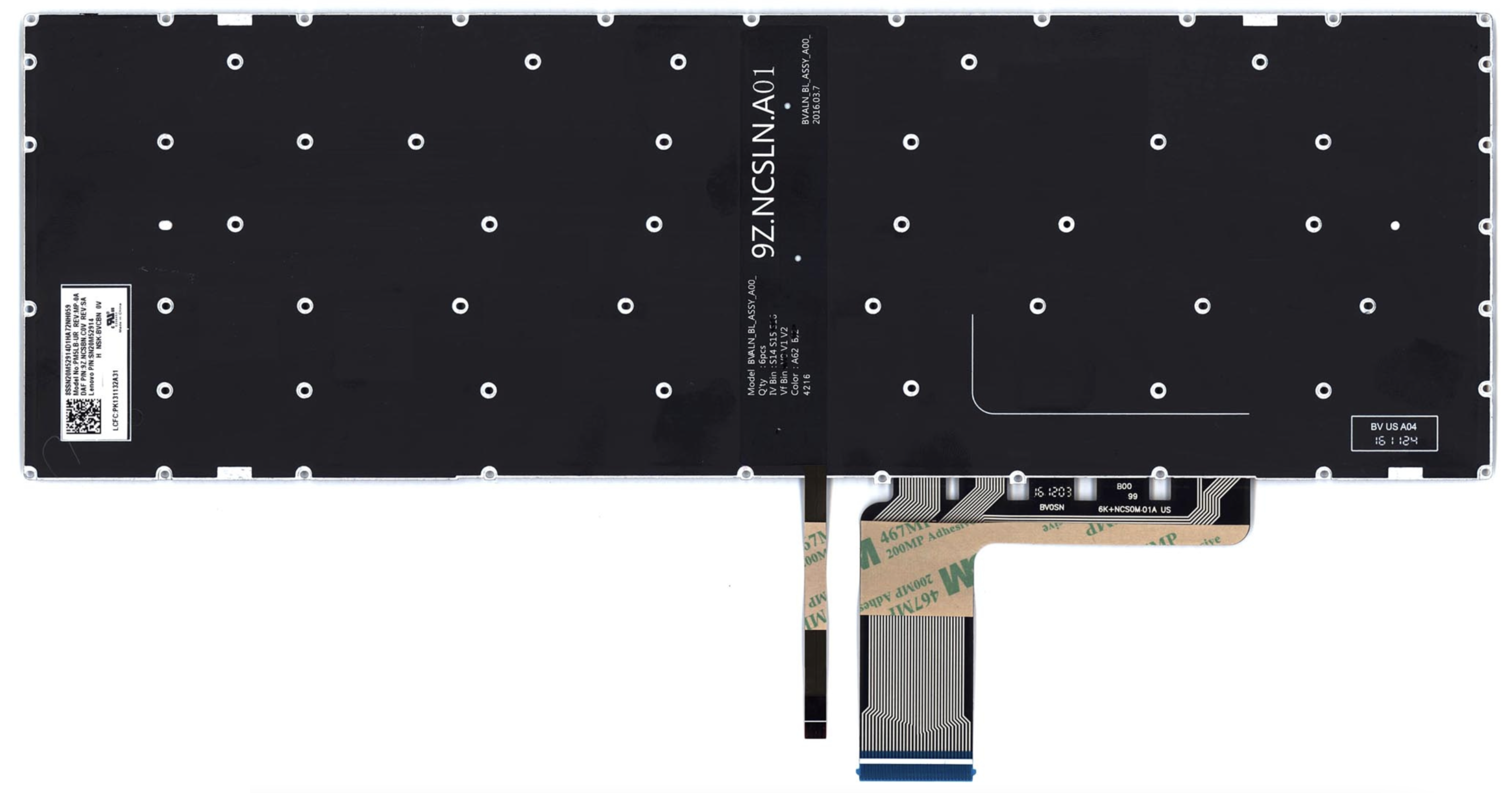 Клавиатура Lenovo IdeaPad V110-15AST чёрная, с подсветкой, OEM