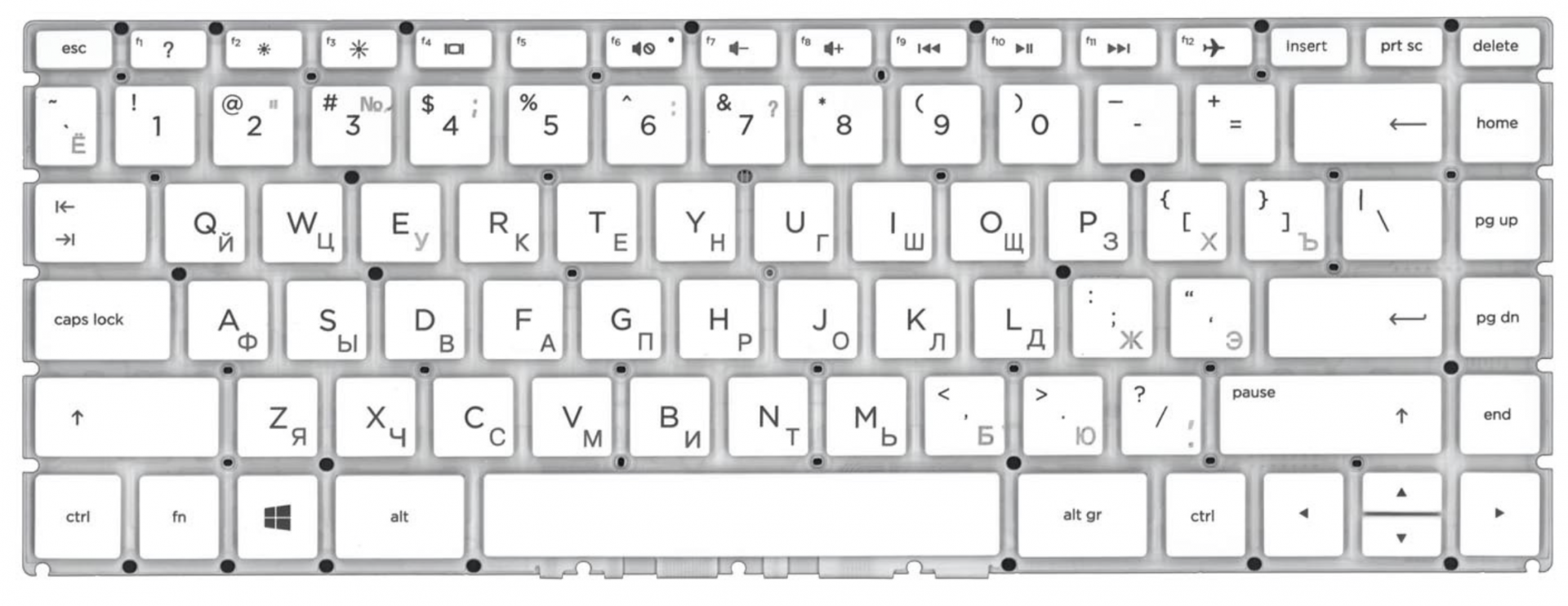 Клавиатура HP Pavilion 14-BS белая, OEM