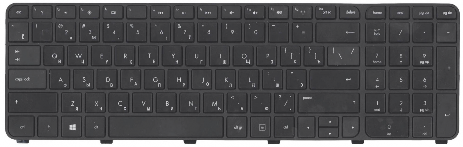 Клавиатура HP Pavilion dv7-7002sr с рамкой, версия 2, OEM