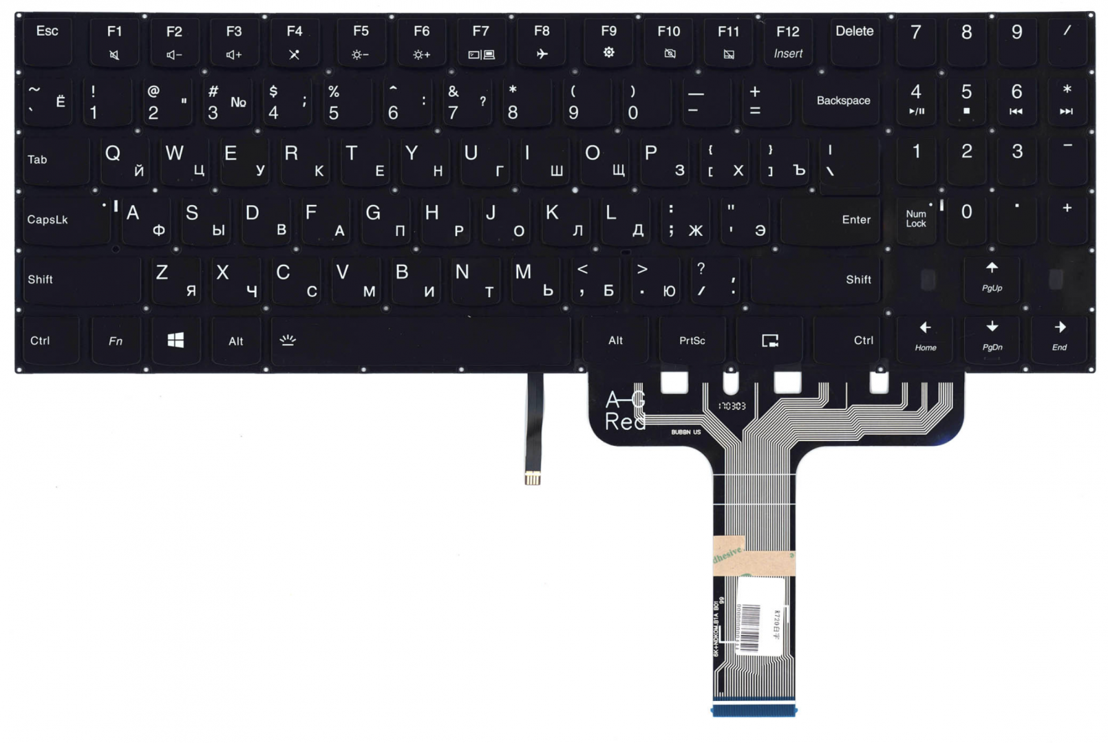 Клавиатура LENOVO Legion Y730-17ICH с подсветкой, OEM