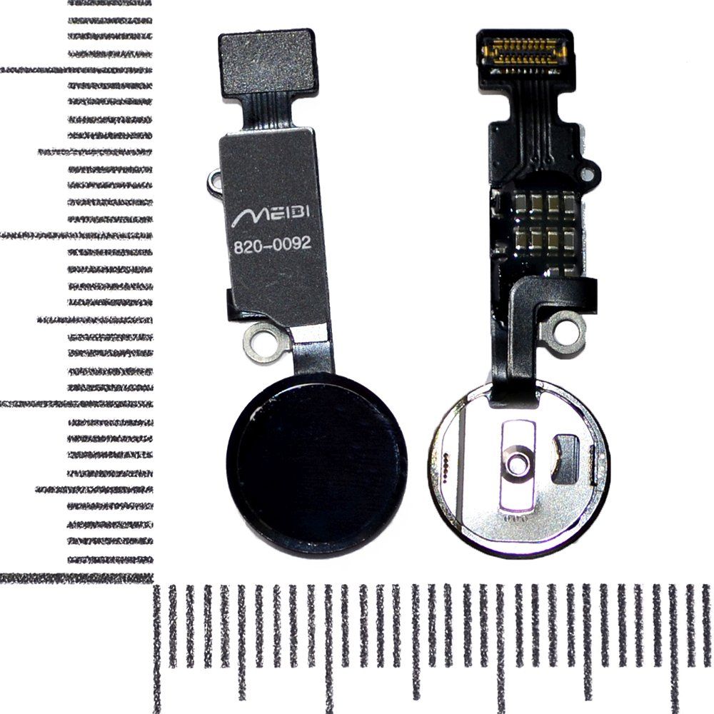 Механизм кнопки HOME iPhone 7/7 Plus/8/8 Plus с толкателем и шлейфом черн/работает без Bluetooth/ MB