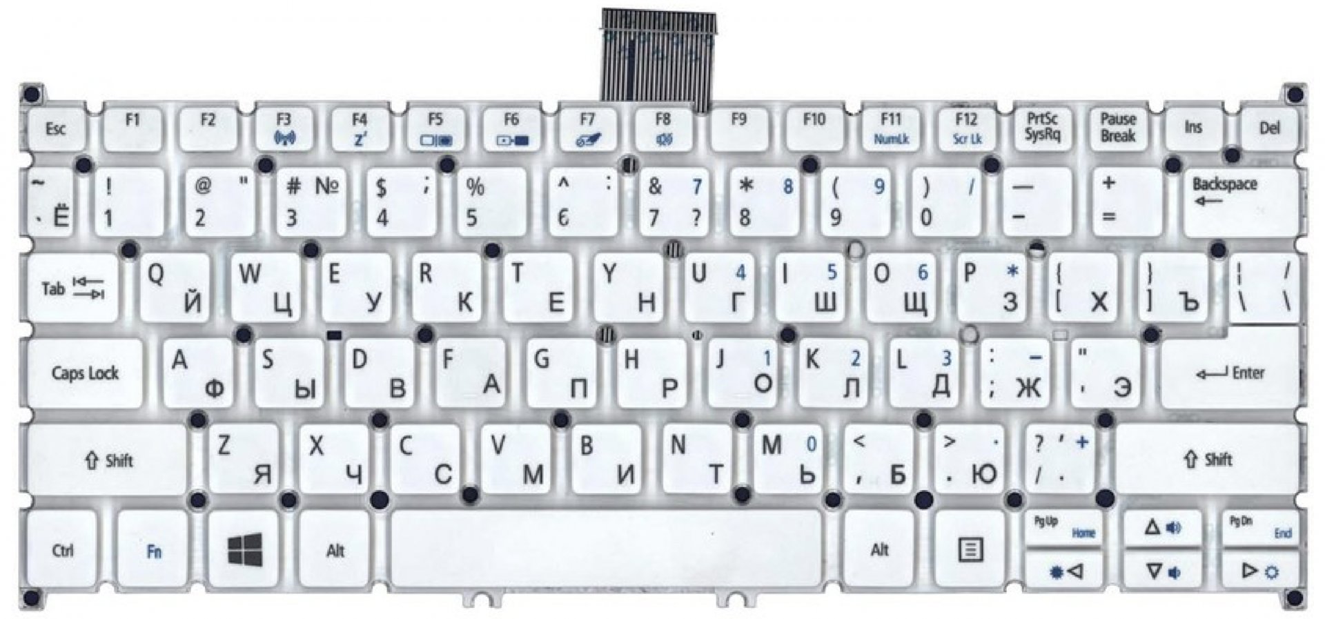 Клавиатура Acer Aspire V5-122P белая, OEM