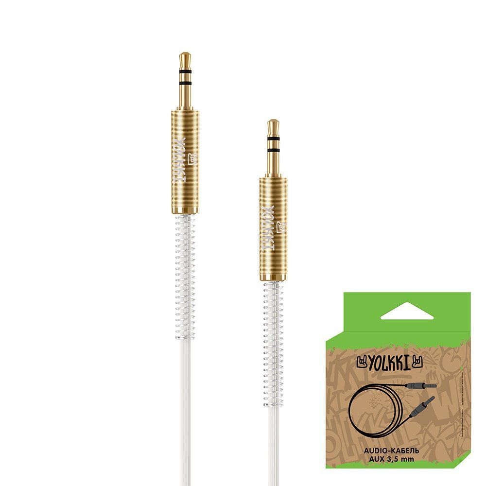 Кабель AUX YOLKKI Cello box белый (1м)