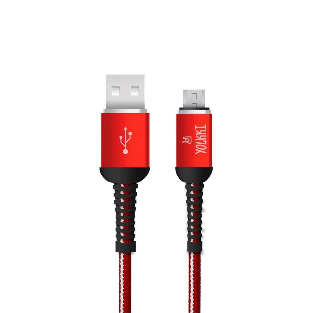 Кабель USB - micro USB YOLKKI Pro 02 pack красный (1м) /max 2,1A/