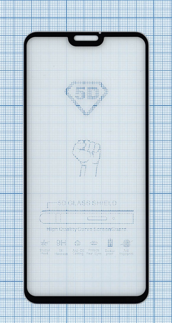 Защитное стекло "Полное покрытие" Huawei Honor 9X Lite черное