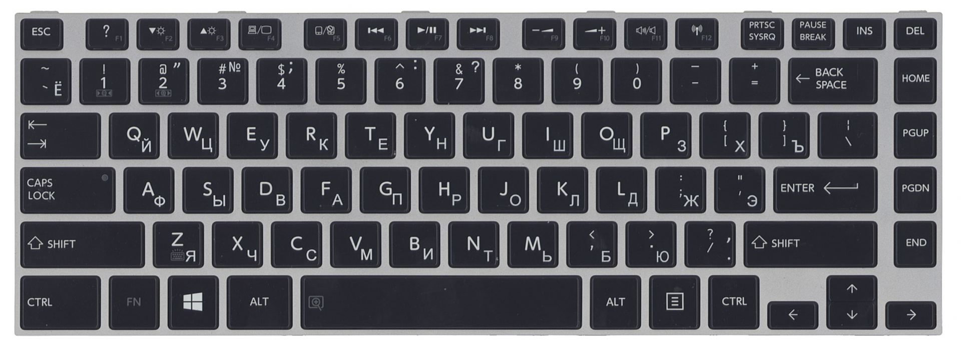 Клавиатура Toshiba Satellite M40-A подсветкой, с серой рамкой, OEM