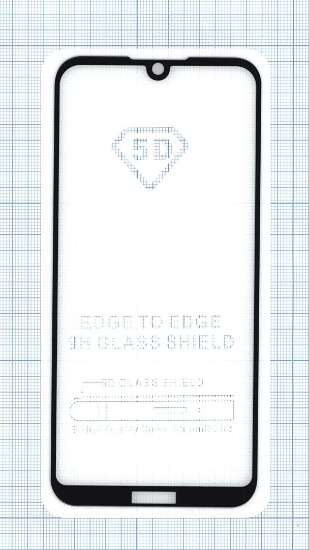 Защитное стекло "Полное покрытие" для Huawei Honor 8S черное