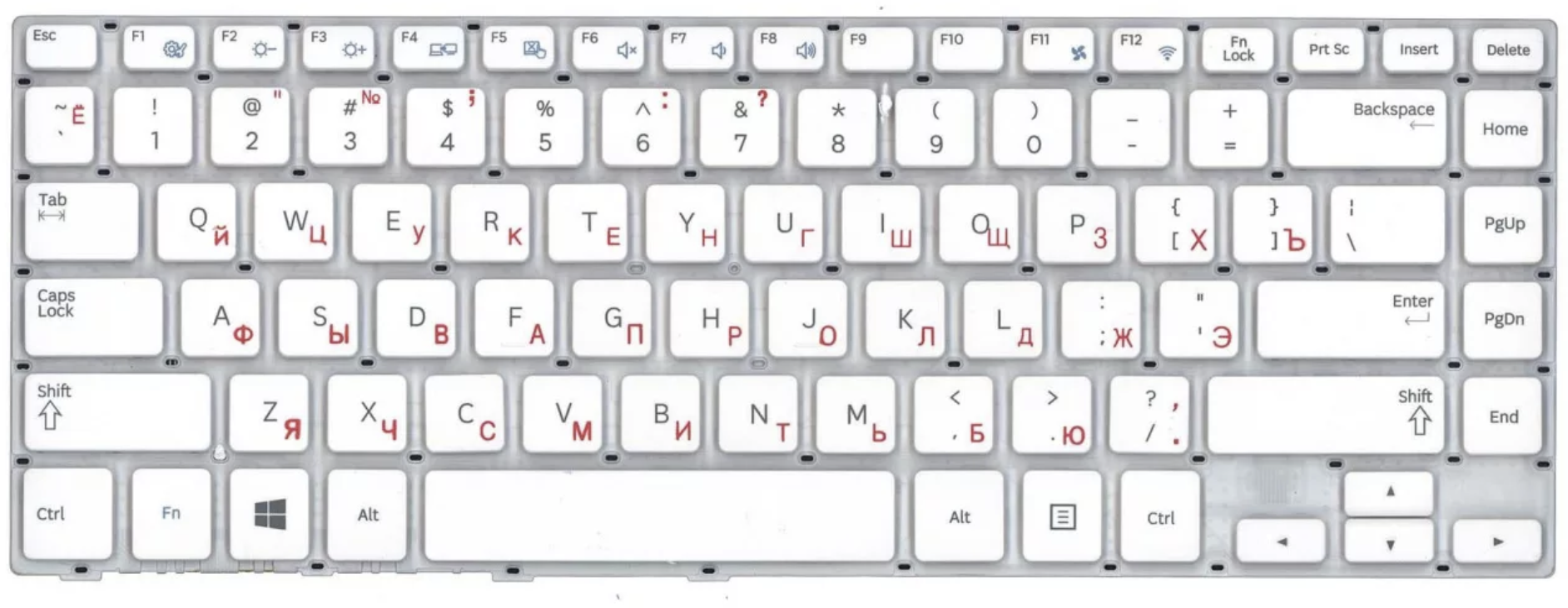 Клавиатура Samsung NP370R4E белая, OEM