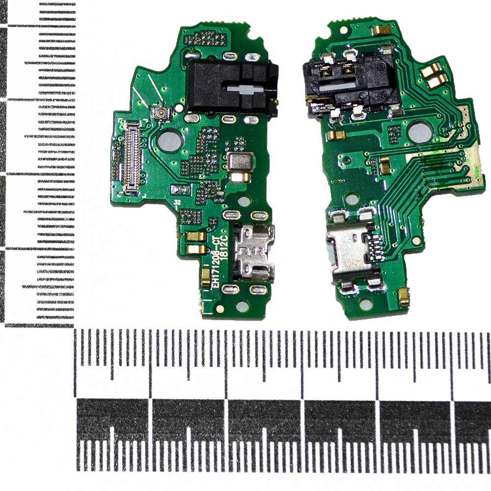 Шлейф (плата) Honor 9 Lite + системный разъем + разъем гарнитуры + микрофон
