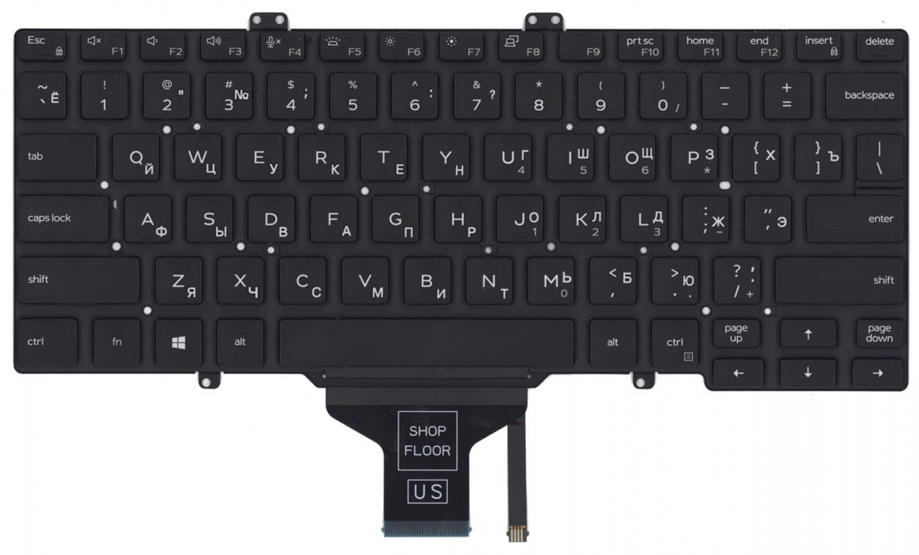 Клавиатура DELL Latitude 5401, 5401-4326 с подсветкой, OEM