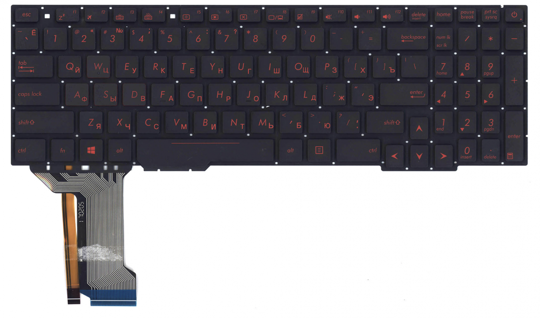 Клавиатура ASUS FX753VD-GC451 с красной подсветкой, OEM
