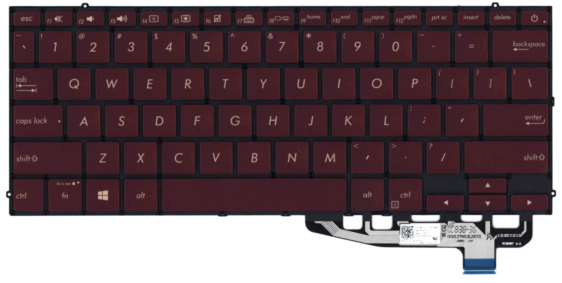 Клавиатура ASUS Zenbook UX391UA-EG023T красная, с подсветкой, OEM