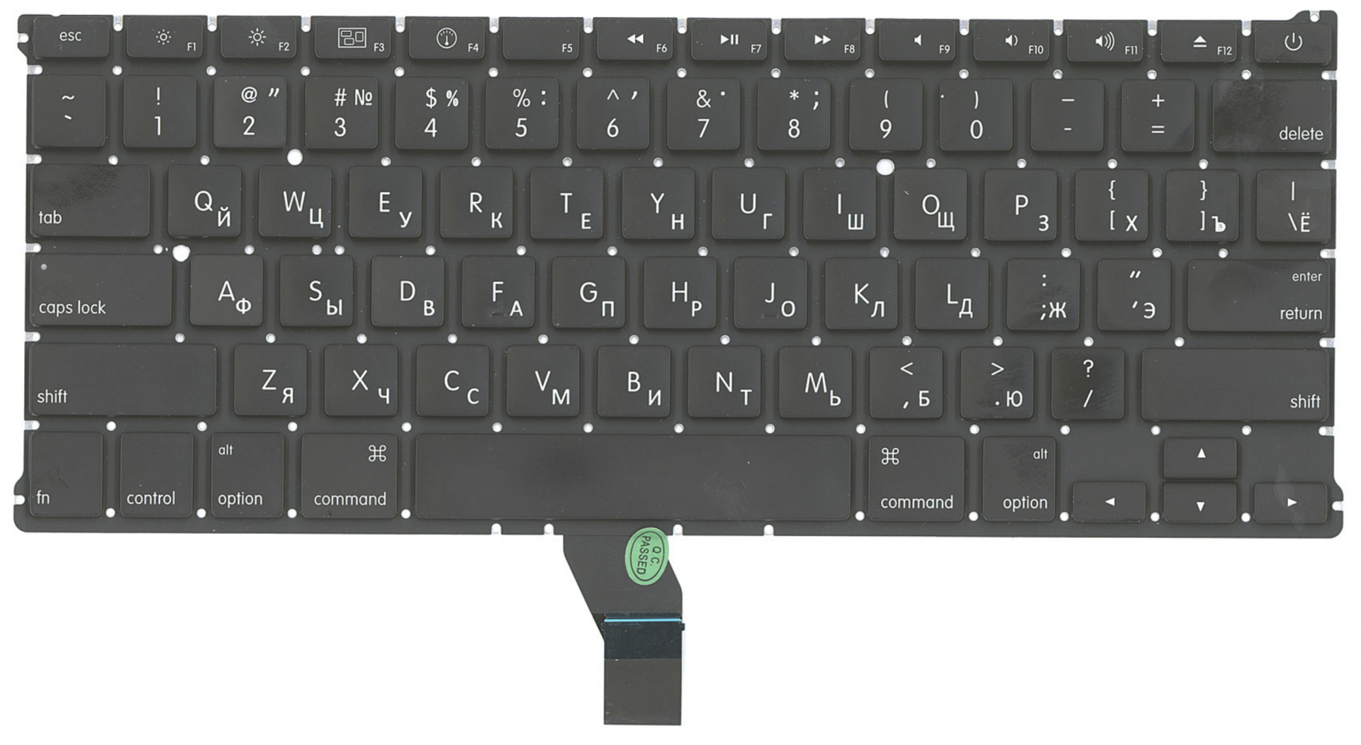 Клавиатура Apple MacBook Air 13.3" конец 2010 A1369 (MC503LL/A) плоский Enter, без подсветки, OEM