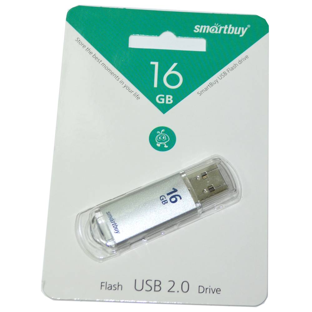 16GB USB 2.0 Flash Drive SmartBuy V-Cut серебро (SB16GBVC-S)