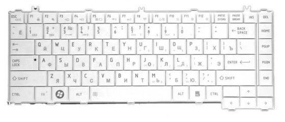 Клавиатура Toshiba Satellite L635 белая, OEM