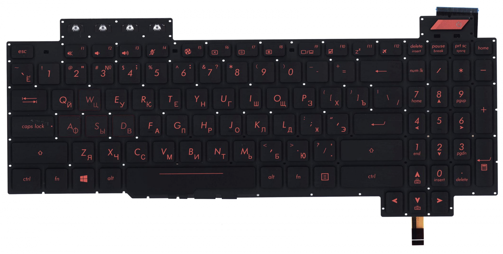 Клавиатура ASUS FX503VD с красной подсветкой, OEM