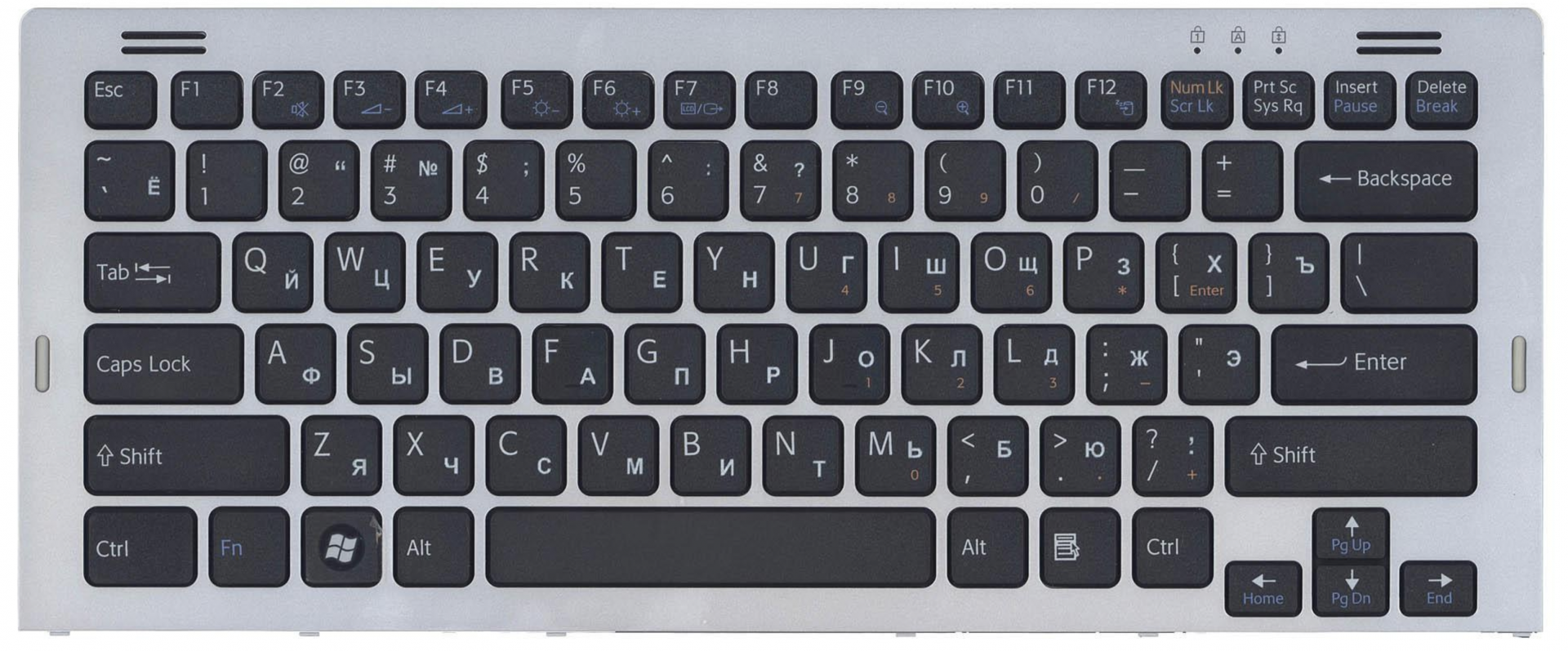 Клавиатура Sony VAIO VGN-SR390PAB с серой рамкой, OEM