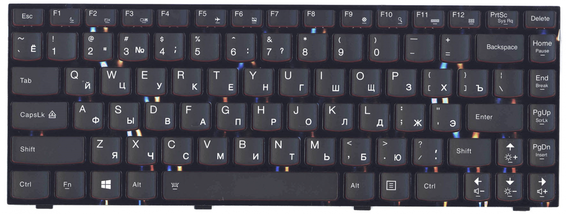 Клавиатура Lenovo IdeaPad Y400 с подсветкой, OEM