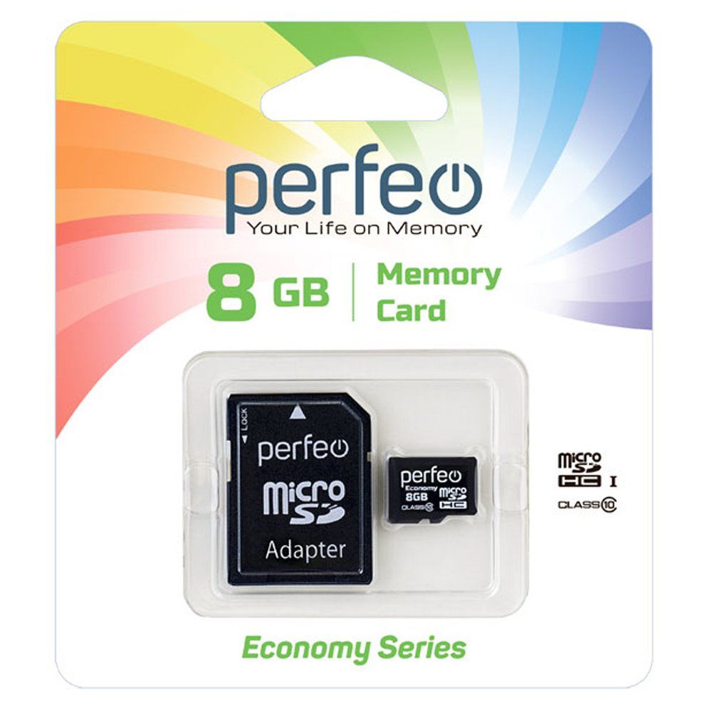 8GB PERFEO MicroSDHC class 10 ES (только для смартфонов)