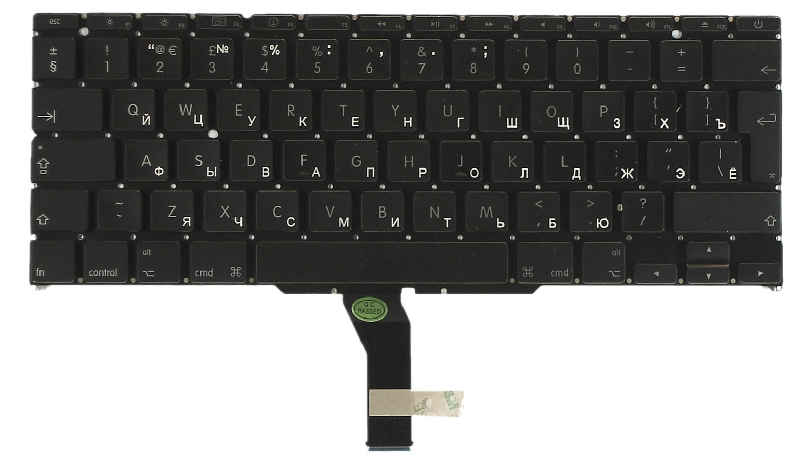 Клавиатура Apple MacBook Air 11.6" начало 2014 A1465 (MD711LL/B) большой Enter, без подсветки, OEM