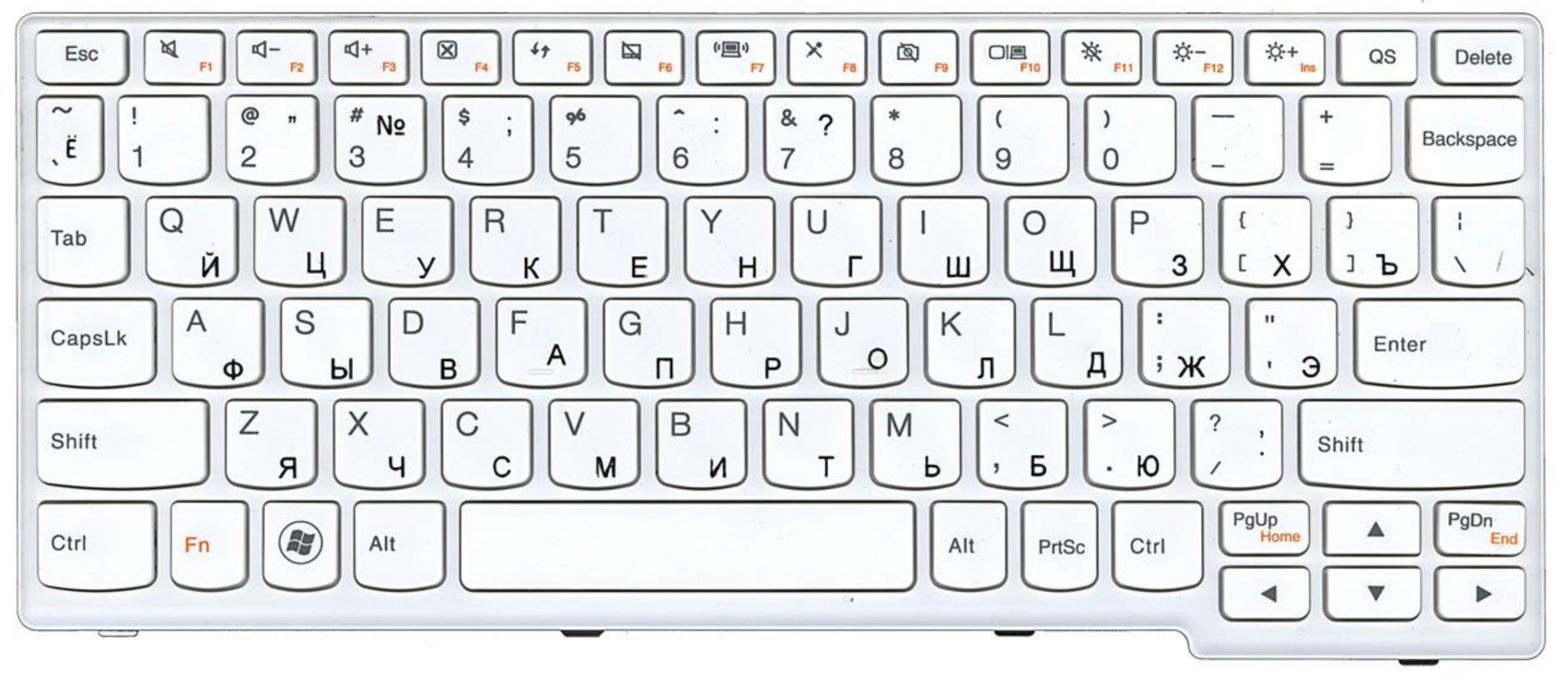 Клавиатура Lenovo IdeaPad S110 белая, с рамкой, OEM